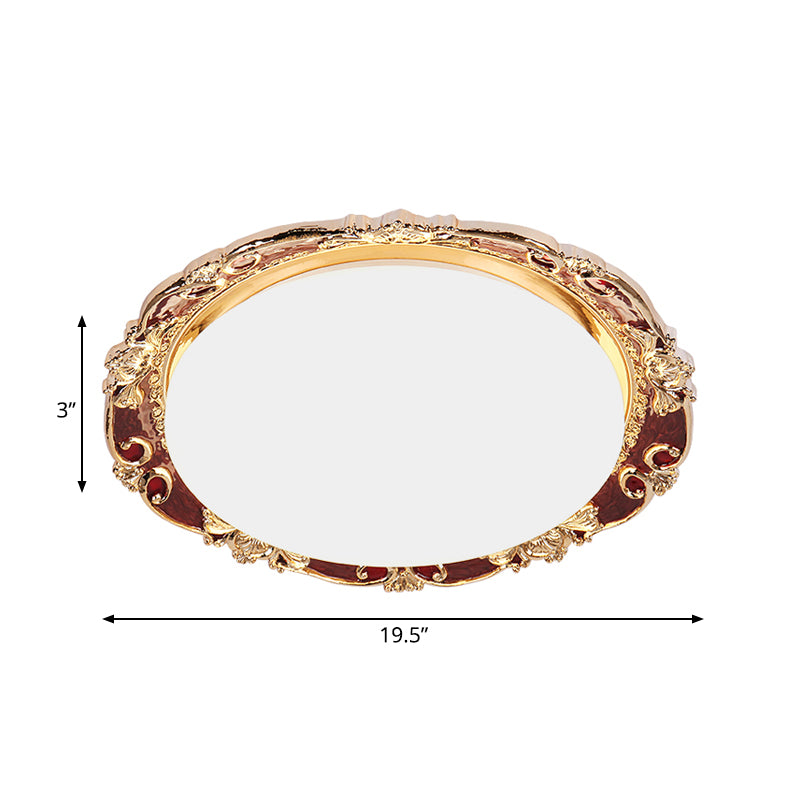 Flower Bedroom Flushmount Lighting Traditional LED Resin Black/Red/Green Flush Mount Lamp Clearhalo 'Ceiling Lights' 'Close To Ceiling Lights' 'Close to ceiling' 'Flush mount' Lighting' 229270