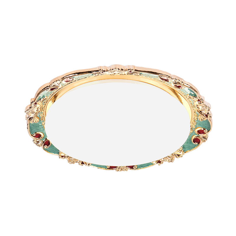 Flower Bedroom Flushmount Lighting Traditional LED Resin Black/Red/Green Flush Mount Lamp Clearhalo 'Ceiling Lights' 'Close To Ceiling Lights' 'Close to ceiling' 'Flush mount' Lighting' 229275