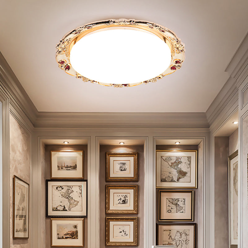 Flower Bedroom Flushmount Lighting Traditional LED Resin Black/Red/Green Flush Mount Lamp Apricot Clearhalo 'Ceiling Lights' 'Close To Ceiling Lights' 'Close to ceiling' 'Flush mount' Lighting' 229276