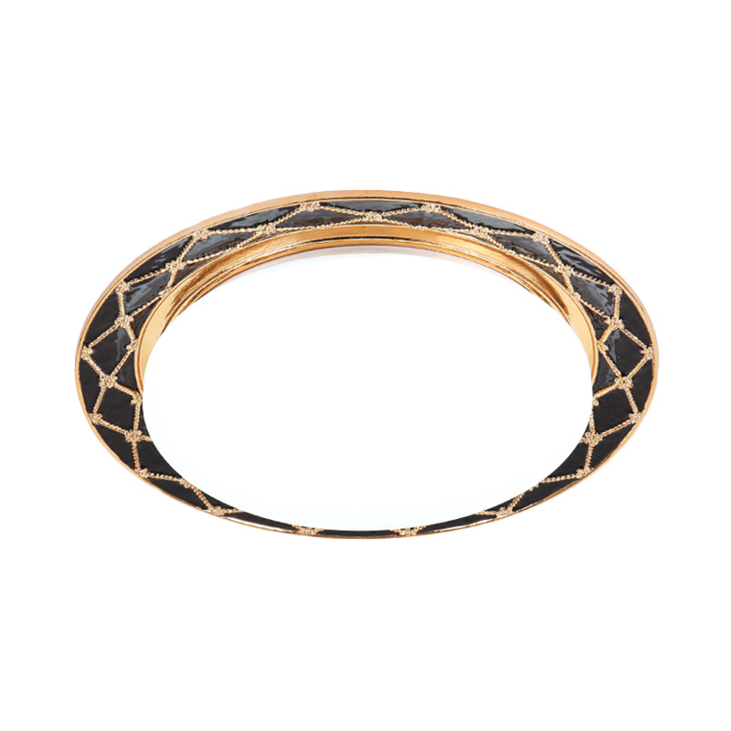 LED Resin Flush Light Fixture Traditional Black/Red/Apricot Bowl Living Room Flush Mount Lighting Clearhalo 'Ceiling Lights' 'Close To Ceiling Lights' 'Close to ceiling' 'Flush mount' Lighting' 229291