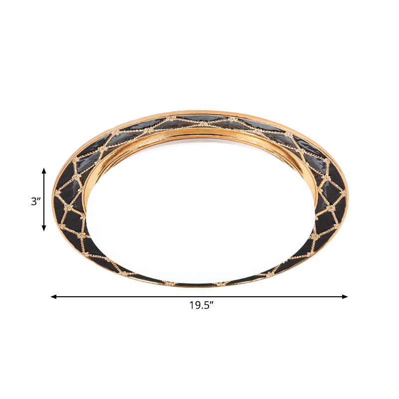 LED Resin Flush Light Fixture Traditional Black/Red/Apricot Bowl Living Room Flush Mount Lighting Clearhalo 'Ceiling Lights' 'Close To Ceiling Lights' 'Close to ceiling' 'Flush mount' Lighting' 229292