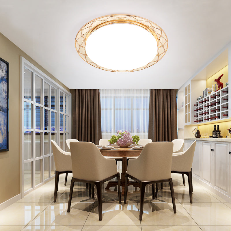 LED Resin Flush Light Fixture Traditional Black/Red/Apricot Bowl Living Room Flush Mount Lighting Apricot Clearhalo 'Ceiling Lights' 'Close To Ceiling Lights' 'Close to ceiling' 'Flush mount' Lighting' 229293