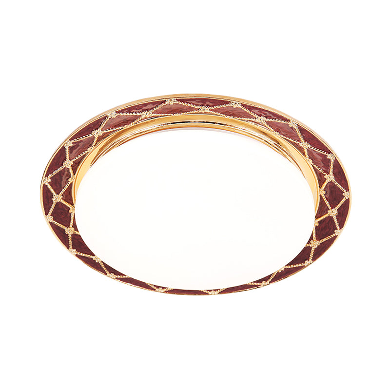 LED Resin Flush Light Fixture Traditional Black/Red/Apricot Bowl Living Room Flush Mount Lighting Clearhalo 'Ceiling Lights' 'Close To Ceiling Lights' 'Close to ceiling' 'Flush mount' Lighting' 229296