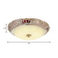 Apricot/Green LED Ceiling Lamp Traditional Resin Crown Flush Light Fixture for Bedroom Clearhalo 'Ceiling Lights' 'Close To Ceiling Lights' 'Close to ceiling' 'Flush mount' Lighting' 229312