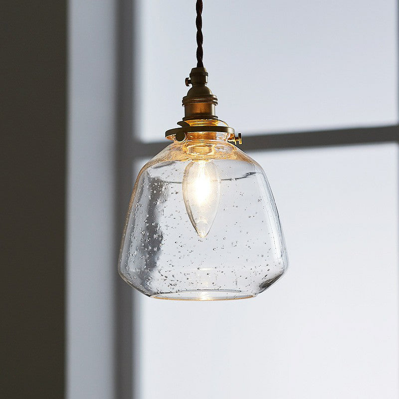 Single-Bulb Hanging Lamp Vintage Tapered Shade Glass Lighting Pendant for Restaurant Clearhalo 'Ceiling Lights' 'Glass shade' 'Glass' 'Industrial Pendants' 'Industrial' 'Middle Century Pendants' 'Pendant Lights' 'Pendants' 'Tiffany' Lighting' 2293522