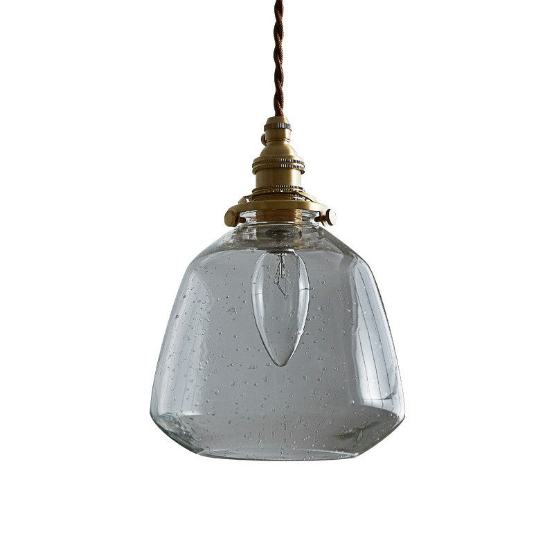 Single-Bulb Hanging Lamp Vintage Tapered Shade Glass Lighting Pendant for Restaurant Clearhalo 'Ceiling Lights' 'Glass shade' 'Glass' 'Industrial Pendants' 'Industrial' 'Middle Century Pendants' 'Pendant Lights' 'Pendants' 'Tiffany' Lighting' 2293525