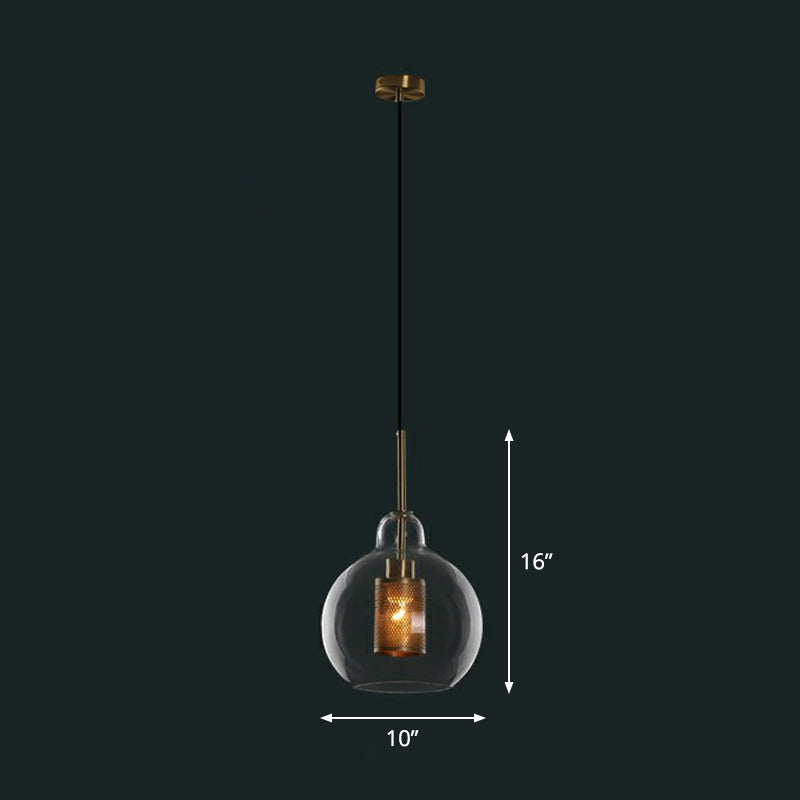 Clear Glass Shaded Hanging Light Simplicity 1��Bulb Restaurant Pendant Light Fixture Clear F Clearhalo 'Ceiling Lights' 'Glass shade' 'Glass' 'Industrial Pendants' 'Industrial' 'Middle Century Pendants' 'Pendant Lights' 'Pendants' 'Tiffany' Lighting' 2293544