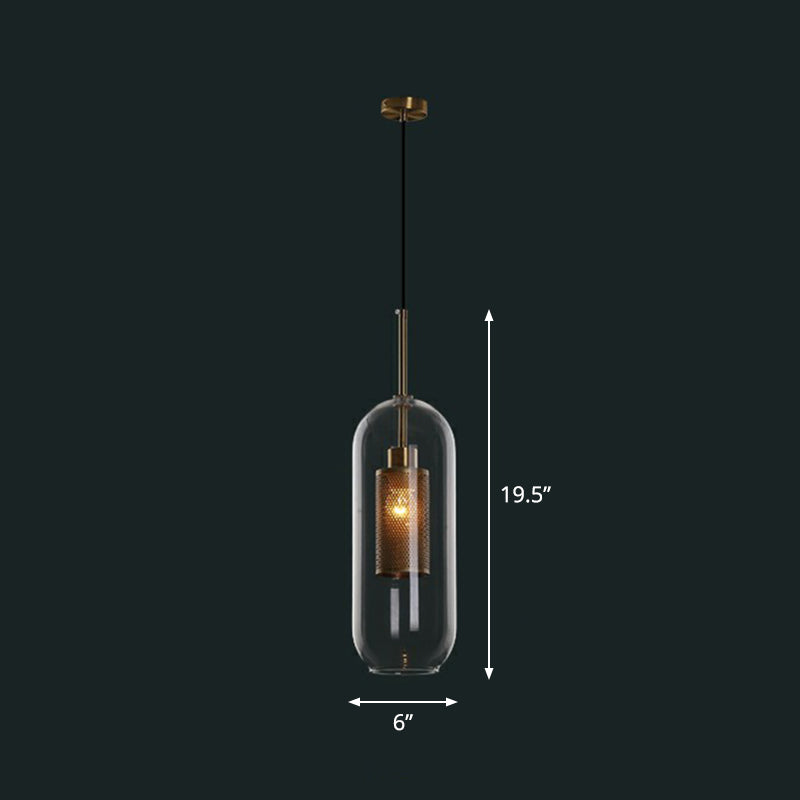 Clear Glass Shaded Hanging Light Simplicity 1��Bulb Restaurant Pendant Light Fixture Clear A Clearhalo 'Ceiling Lights' 'Glass shade' 'Glass' 'Industrial Pendants' 'Industrial' 'Middle Century Pendants' 'Pendant Lights' 'Pendants' 'Tiffany' Lighting' 2293546