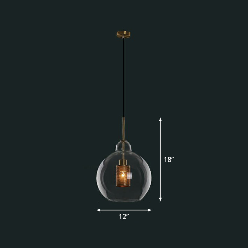 Clear Glass Shaded Hanging Light Simplicity 1��Bulb Restaurant Pendant Light Fixture Clear C Clearhalo 'Ceiling Lights' 'Glass shade' 'Glass' 'Industrial Pendants' 'Industrial' 'Middle Century Pendants' 'Pendant Lights' 'Pendants' 'Tiffany' Lighting' 2293548