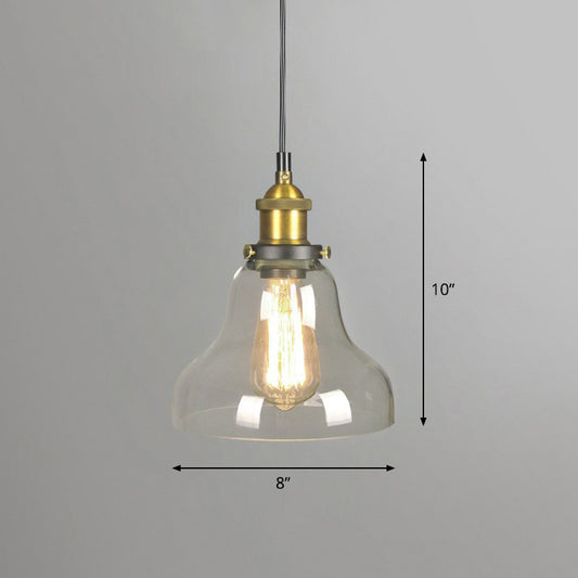1 Head Suspension Lighting Retro Style Pot Lid Clear Glass Hanging Pendant Light Fixture Clearhalo 'Ceiling Lights' 'Lighting' 'Pendant Lights' 2293553_d3565342-d53a-4c93-bccf-d9cce374ada0