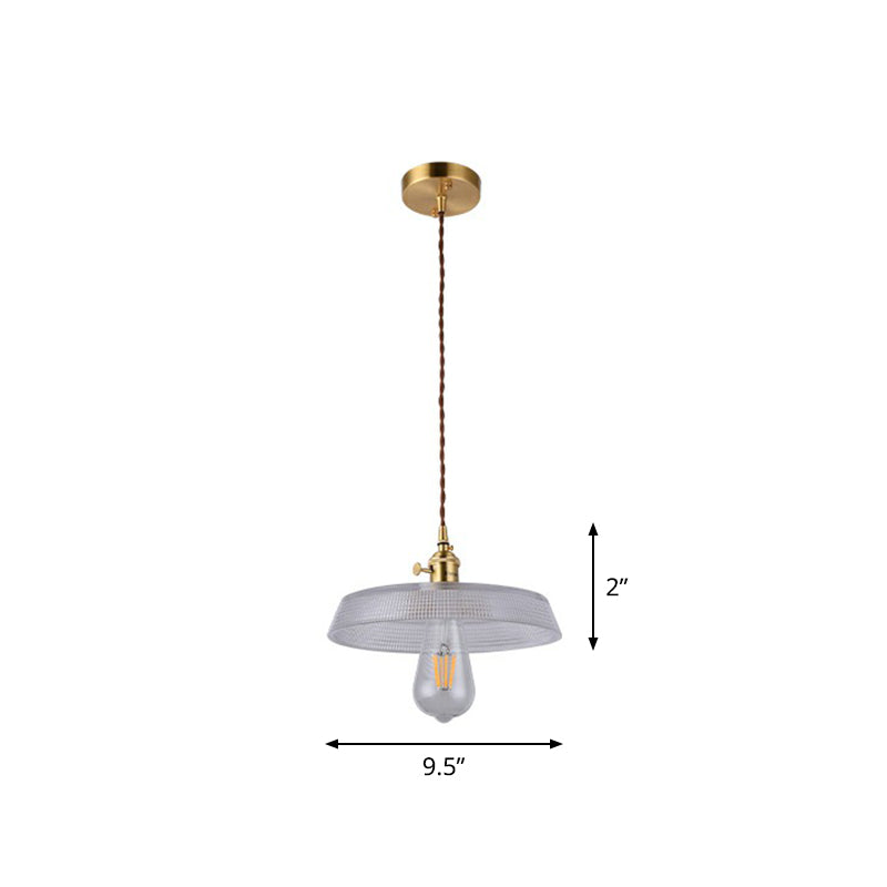 Glass Shaded Hanging Lamp Vintage Style Single-Bulb Dining Room Lighting Pendant in Brass Brass C Clearhalo 'Ceiling Lights' 'Glass shade' 'Glass' 'Industrial Pendants' 'Industrial' 'Middle Century Pendants' 'Pendant Lights' 'Pendants' 'Tiffany' Lighting' 2293577
