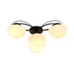 Black 3/4/6 Lights Ceiling Lighting Classic White Glass Bowl Semi Flush Light for Corridor Clearhalo 'Ceiling Lights' 'Close To Ceiling Lights' 'Close to ceiling' 'Flush mount' Lighting' 229360