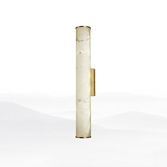 Marble Tube LED Sconce Light Fixture Simplicity White and Brass Wall Lamp for Living Room White 10.5" Clearhalo 'Modern wall lights' 'Modern' 'Wall Lamps & Sconces' 'Wall Lights' Lighting' 2293723