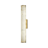Marble Tube LED Sconce Light Fixture Simplicity White and Brass Wall Lamp for Living Room Clearhalo 'Modern wall lights' 'Modern' 'Wall Lamps & Sconces' 'Wall Lights' Lighting' 2293727