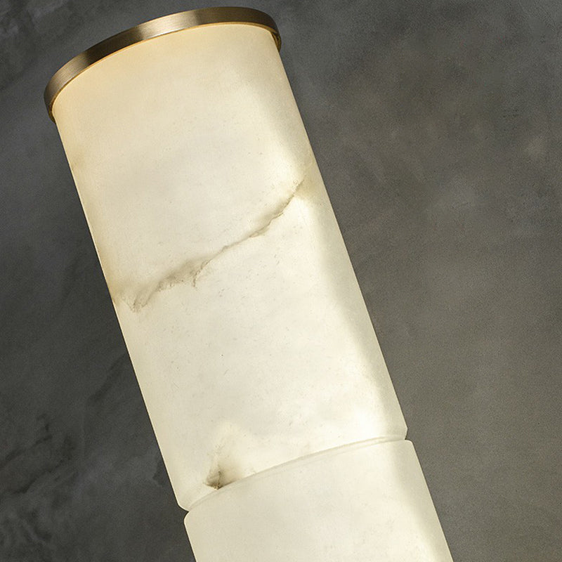 Marble Tube LED Sconce Light Fixture Simplicity White and Brass Wall Lamp for Living Room Clearhalo 'Modern wall lights' 'Modern' 'Wall Lamps & Sconces' 'Wall Lights' Lighting' 2293728