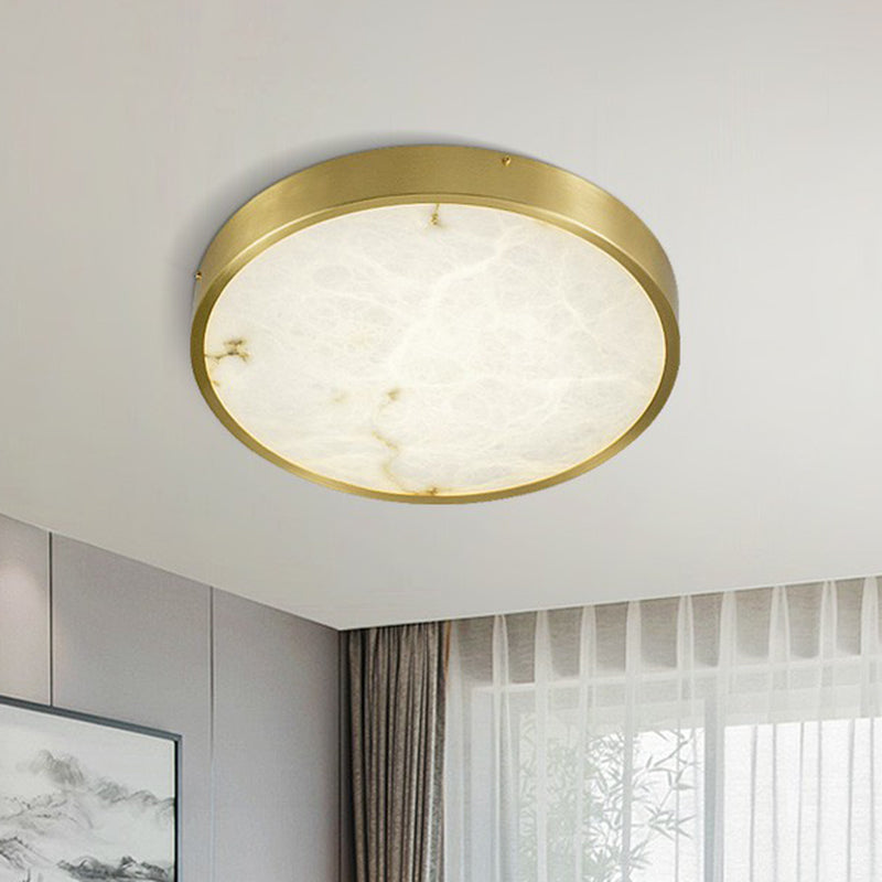 Postmodern Round LED Ceiling Light Marble Bedroom Flush Mount Light Fixture in Brass Clearhalo 'Ceiling Lights' 'Close To Ceiling Lights' 'Close to ceiling' 'Flush mount' Lighting' 2293729