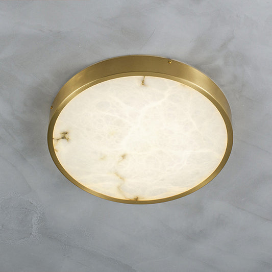 Postmodern Round LED Ceiling Light Marble Bedroom Flush Mount Light Fixture in Brass Clearhalo 'Ceiling Lights' 'Close To Ceiling Lights' 'Close to ceiling' 'Flush mount' Lighting' 2293732