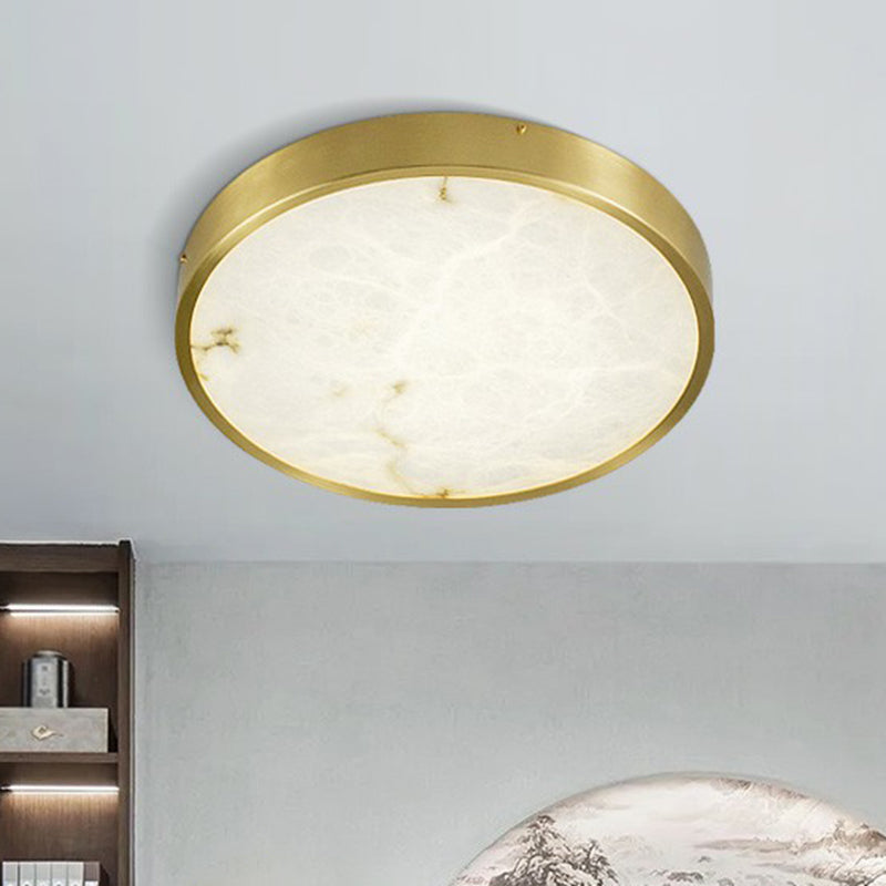 Postmodern Round LED Ceiling Light Marble Bedroom Flush Mount Light Fixture in Brass Clearhalo 'Ceiling Lights' 'Close To Ceiling Lights' 'Close to ceiling' 'Flush mount' Lighting' 2293734