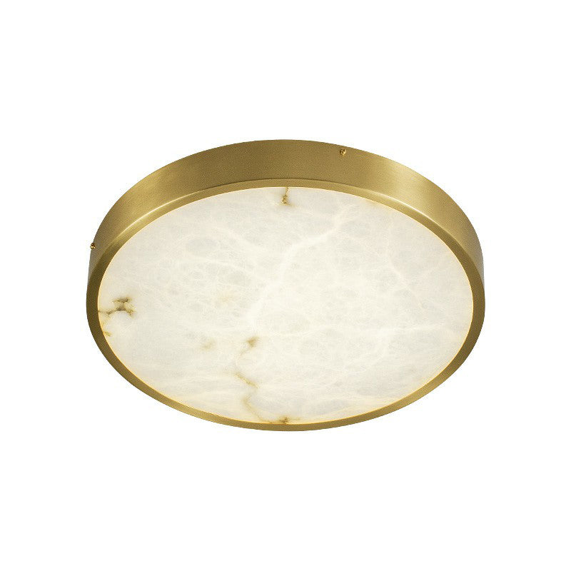 Postmodern Round LED Ceiling Light Marble Bedroom Flush Mount Light Fixture in Brass Clearhalo 'Ceiling Lights' 'Close To Ceiling Lights' 'Close to ceiling' 'Flush mount' Lighting' 2293736