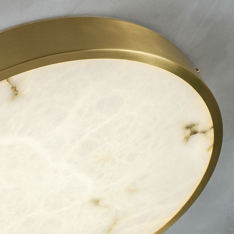 Postmodern Round LED Ceiling Light Marble Bedroom Flush Mount Light Fixture in Brass Clearhalo 'Ceiling Lights' 'Close To Ceiling Lights' 'Close to ceiling' 'Flush mount' Lighting' 2293737