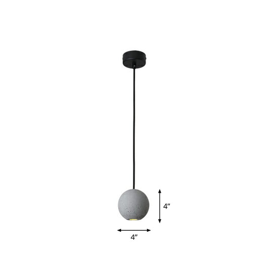 Mini Ball Cement Pendant Light Simplicity Novelty Grey LED Hanging Lamp for Bedroom Grey Planet Clearhalo 'Ceiling Lights' 'Modern Pendants' 'Modern' 'Pendant Lights' 'Pendants' Lighting' 2293739