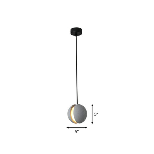 Mini Ball Cement Pendant Light Simplicity Novelty Grey LED Hanging Lamp for Bedroom Grey Moon Clearhalo 'Ceiling Lights' 'Modern Pendants' 'Modern' 'Pendant Lights' 'Pendants' Lighting' 2293740