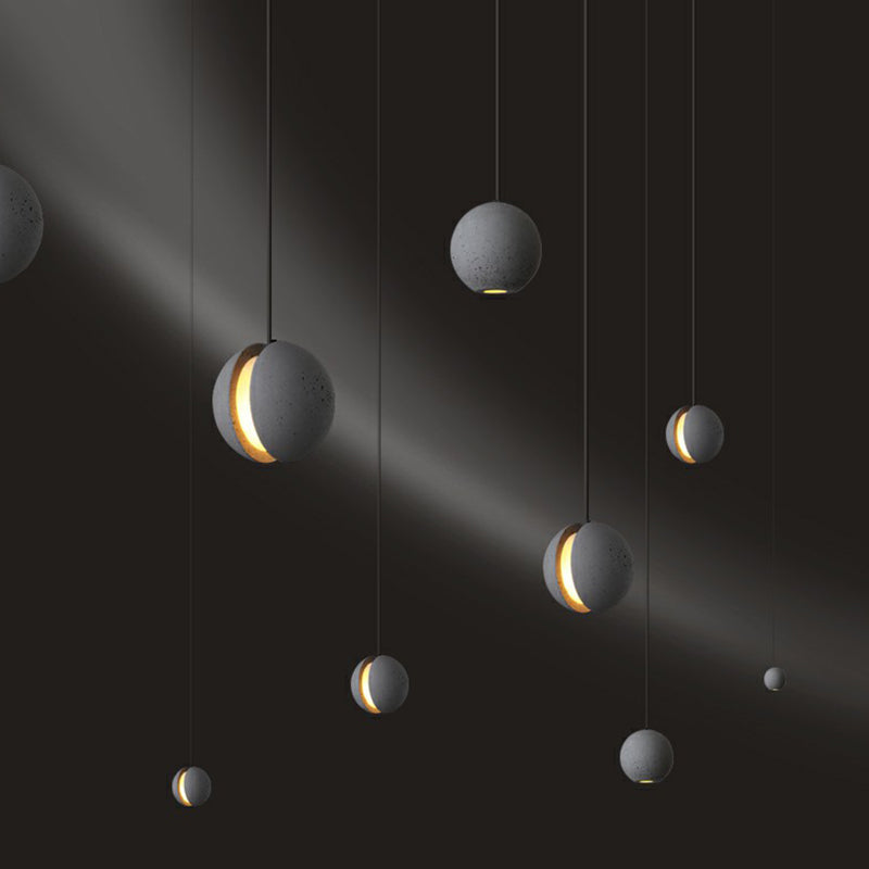 Mini Ball Cement Pendant Light Simplicity Novelty Grey LED Hanging Lamp for Bedroom Clearhalo 'Ceiling Lights' 'Modern Pendants' 'Modern' 'Pendant Lights' 'Pendants' Lighting' 2293741