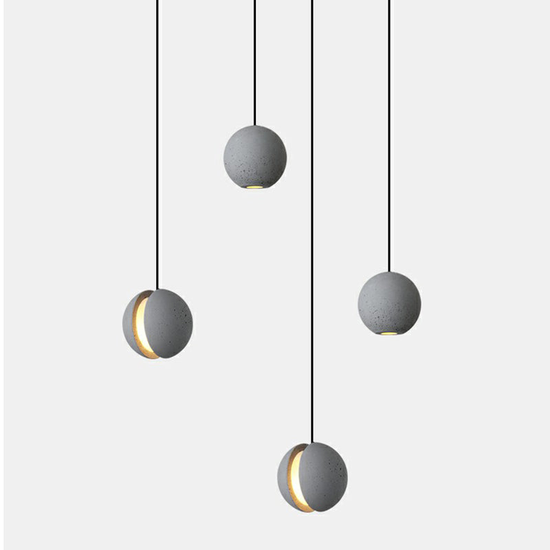 Mini Ball Cement Pendant Light Simplicity Novelty Grey LED Hanging Lamp for Bedroom Clearhalo 'Ceiling Lights' 'Modern Pendants' 'Modern' 'Pendant Lights' 'Pendants' Lighting' 2293742