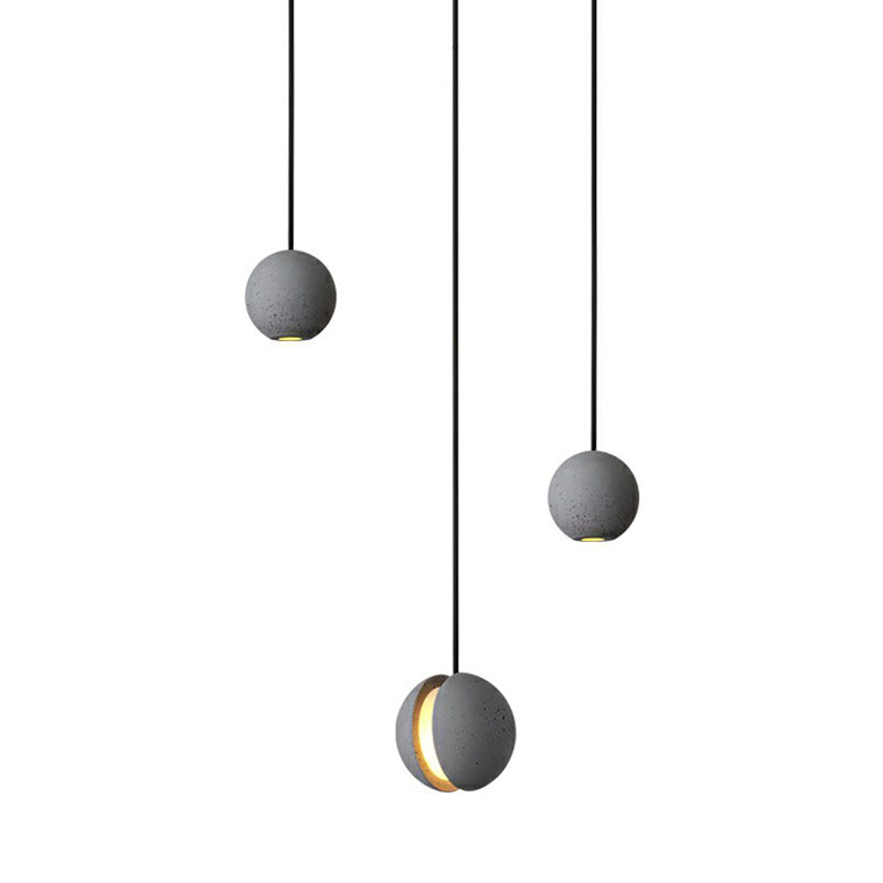 Mini Ball Cement Pendant Light Simplicity Novelty Grey LED Hanging Lamp for Bedroom Clearhalo 'Ceiling Lights' 'Modern Pendants' 'Modern' 'Pendant Lights' 'Pendants' Lighting' 2293743