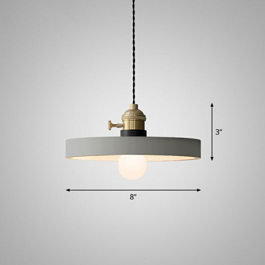 Geometric Dining Room Down Lighting Cement 1-Light Minimalist Pendant Light with Rotary Switch in Grey Grey D Clearhalo 'Ceiling Lights' 'Modern Pendants' 'Modern' 'Pendant Lights' 'Pendants' Lighting' 2293753