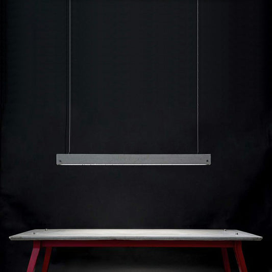 Grey Rectangular Suspension Lighting Simplicity 1 Head Cement Hanging Ceiling Light for Office Clearhalo 'Ceiling Lights' 'Modern Pendants' 'Modern' 'Pendant Lights' 'Pendants' Lighting' 2293760