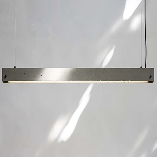 Grey Rectangular Suspension Lighting Simplicity 1 Head Cement Hanging Ceiling Light for Office Grey 38.5" Clearhalo 'Ceiling Lights' 'Modern Pendants' 'Modern' 'Pendant Lights' 'Pendants' Lighting' 2293761