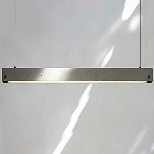 Grey Rectangular Suspension Lighting Simplicity 1 Head Cement Hanging Ceiling Light for Office Grey 51" Clearhalo 'Ceiling Lights' 'Modern Pendants' 'Modern' 'Pendant Lights' 'Pendants' Lighting' 2293762