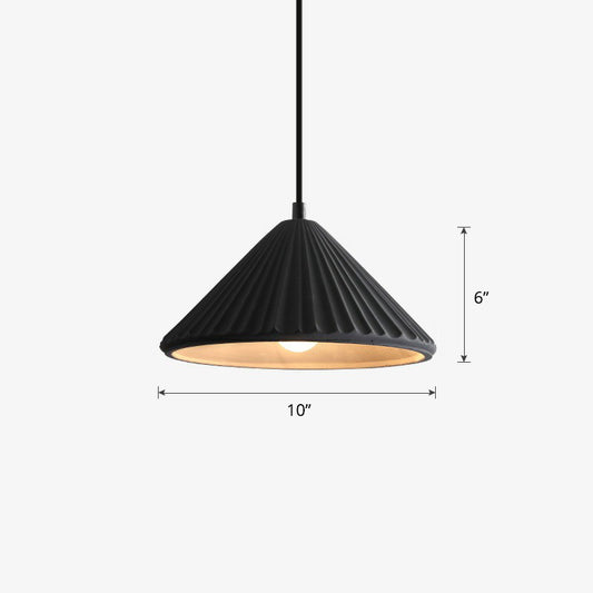 Cement Conical Pendant Ceiling Light Macaron Single Suspension Light Fixture for Living Room Black Clearhalo 'Ceiling Lights' 'Modern Pendants' 'Modern' 'Pendant Lights' 'Pendants' Lighting' 2293792