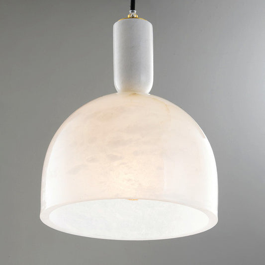 White Small Pendant Lighting Minimalism 1-Light Marble Hanging Light Kit for Bedroom Clearhalo 'Ceiling Lights' 'Modern Pendants' 'Modern' 'Pendant Lights' 'Pendants' Lighting' 2293800