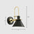 Metal Conical Wall Mount Lamp Modern 1-Bulb Wall Light Fixture with Arched Arm in Brass Black Clearhalo 'Wall Lamps & Sconces' 'Wall Lights' Lighting' 2293811
