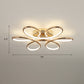 Gold Flower LED Flush Mount Lamp Simplicity Metal Semi Flush Ceiling Light Fixture Gold 19" Warm Clearhalo 'Ceiling Lights' 'Close To Ceiling Lights' 'Close to ceiling' 'Semi-flushmount' Lighting' 2293826