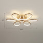 Gold Flower LED Flush Mount Lamp Simplicity Metal Semi Flush Ceiling Light Fixture Gold 23.5" Warm Clearhalo 'Ceiling Lights' 'Close To Ceiling Lights' 'Close to ceiling' 'Semi-flushmount' Lighting' 2293828