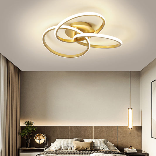 Interlocking Rings LED Flush Light Minimalist Acrylic Bedroom Semi Flush Mount Ceiling Light Clearhalo 'Ceiling Lights' 'Close To Ceiling Lights' 'Close to ceiling' 'Semi-flushmount' Lighting' 2293845