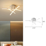 Crossed Rod Flush Mount Ceiling Light Simple Metal Bedroom LED Flush Light Fixture 3 White Clearhalo 'Ceiling Lights' 'Close To Ceiling Lights' 'Close to ceiling' 'Semi-flushmount' Lighting' 2293871