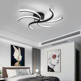 Windmill Shaped Bedroom Ceiling Light Metal Simplicist LED Semi Flush Mount in Black Clearhalo 'Ceiling Lights' 'Close To Ceiling Lights' 'Close to ceiling' 'Semi-flushmount' Lighting' 2293903