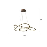 Minimalist Twist Shaped LED Pendant Lamp Aluminum Living Room Chandelier Lighting Fixture Brown 23.5" Clearhalo 'Ceiling Lights' 'Chandeliers' 'Modern Chandeliers' 'Modern' Lighting' 2293919