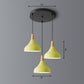 Swell Shape Pendant Light Macaron Metal 3-Head Multi Hanging Light Fixture with Wood Tip Yellow Round Clearhalo 'Ceiling Lights' 'Pendant Lights' 'Pendants' Lighting' 2294116_255c7cf1-97b3-428b-90f8-d6ccda833ff5