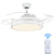 4-Blade Acrylic Octagon Hanging Fan Lamp Macaron 42" Wide LED Semi Flush Light with Remote White Remote Clearhalo 'Ceiling Fans with Lights' 'Ceiling Fans' 'Kids Ceiling Fans' 'Kids' Lighting' 2294146