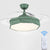 4-Blade Acrylic Octagon Hanging Fan Lamp Macaron 42" Wide LED Semi Flush Light with Remote Green Remote Clearhalo 'Ceiling Fans with Lights' 'Ceiling Fans' 'Kids Ceiling Fans' 'Kids' Lighting' 2294147