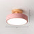 Corridor LED Ceiling Light Simplicity Wood Semi Flush Mount Lighting with Round Acrylic Shade Pink Clearhalo 'Ceiling Lights' 'Close To Ceiling Lights' 'Close to ceiling' 'Semi-flushmount' Lighting' 2294153