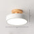 Corridor LED Ceiling Light Simplicity Wood Semi Flush Mount Lighting with Round Acrylic Shade White Clearhalo 'Ceiling Lights' 'Close To Ceiling Lights' 'Close to ceiling' 'Semi-flushmount' Lighting' 2294155