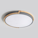 Nordic Disk LED Flush Ceiling Light Acrylic Bedroom Flush Mount Lamp with Wood Frame Clearhalo 'Ceiling Lights' 'Close To Ceiling Lights' 'Close to ceiling' 'Flush mount' Lighting' 2294173