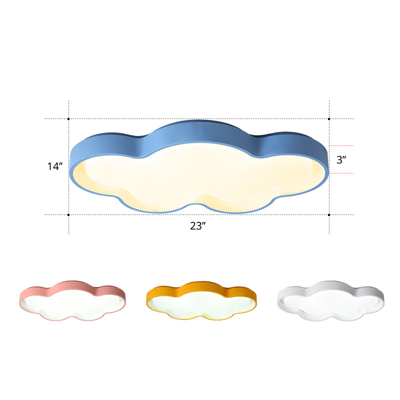 Acrylic Cloud Ceiling Mount Light Cartoon LED Blue Flush Mount Lighting for Living Room Blue 23" Third Gear Clearhalo 'Ceiling Lights' 'Close To Ceiling Lights' 'Close to ceiling' 'Flush mount' Lighting' 2294188
