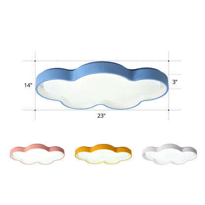 Acrylic Cloud Ceiling Mount Light Cartoon LED Blue Flush Mount Lighting for Living Room Blue 23" White Clearhalo 'Ceiling Lights' 'Close To Ceiling Lights' 'Close to ceiling' 'Flush mount' Lighting' 2294189